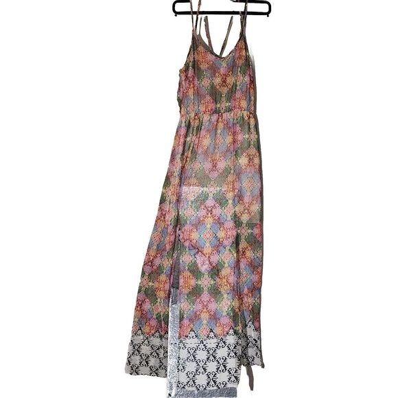 Forever 21 Double Slit Maxi Dress Size Medium Fairycore Whimsical Boho Chic - Picture 12 of 12